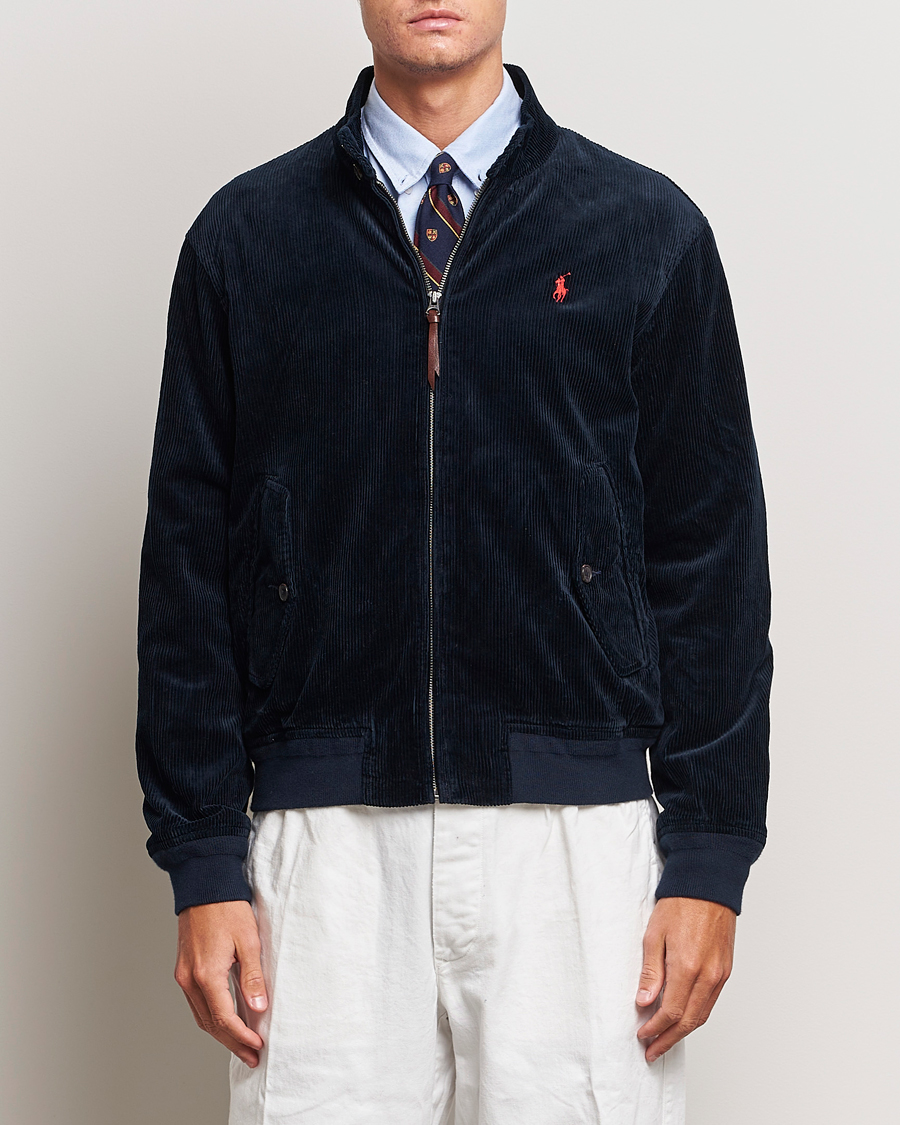 Men | Spring Jackets | Polo Ralph Lauren | Corduroy Lined Harrington Jacket Aviator Navy