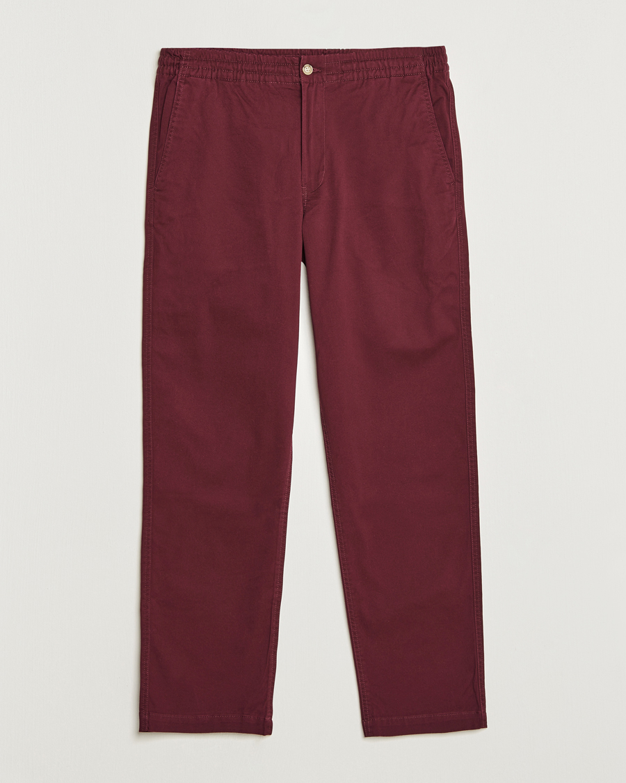 Men | Drawstring Trousers | Polo Ralph Lauren | Prepster Stretch Twill Drawstring Trousers Ruby
