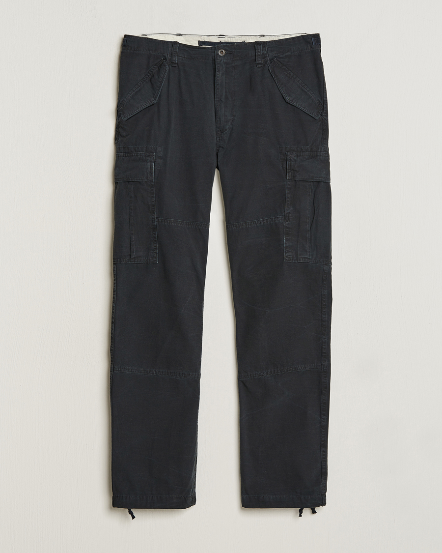 Men | Trousers | Polo Ralph Lauren | Slub Canvas Cargo Pants Black
