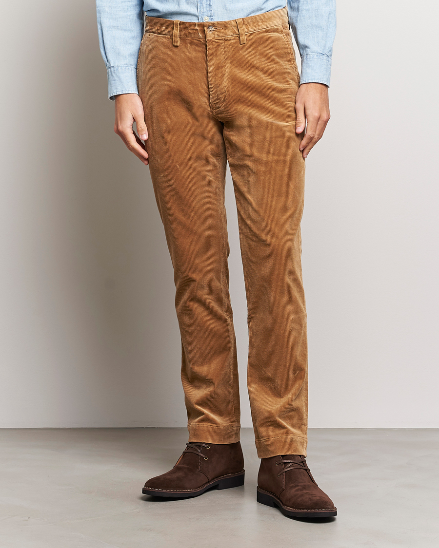 Men | Trousers | Polo Ralph Lauren | Bedford Slim Fit Corduroy Trousers Golden Brown