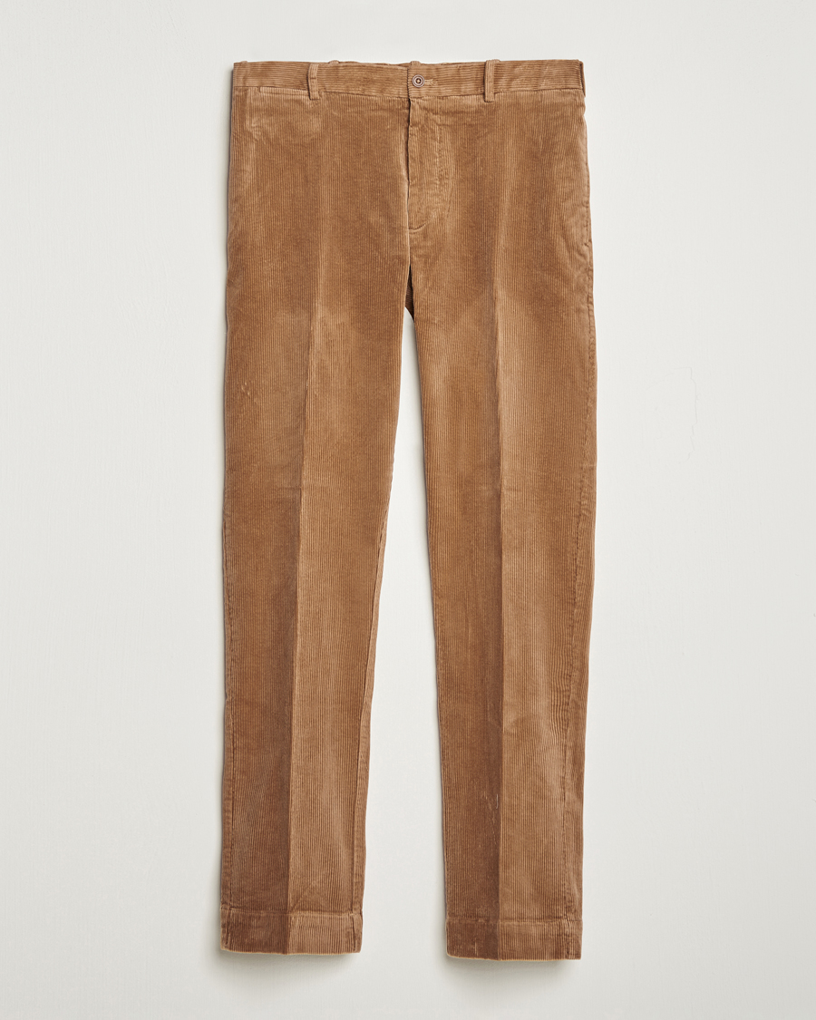 Men | Trousers | Polo Ralph Lauren | Corduroy Pleated Trousers Rustic Tan