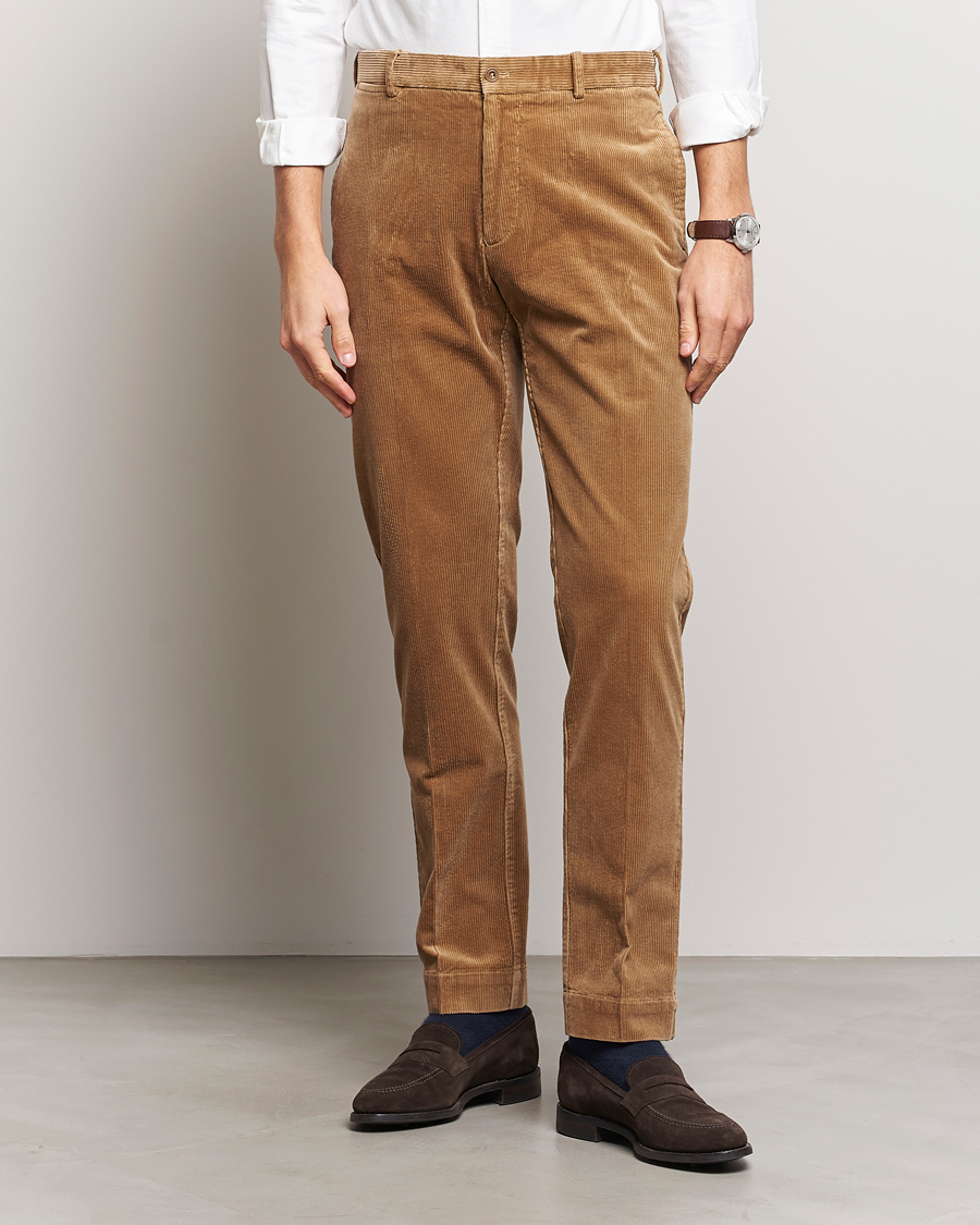 Men | Corduroy Trousers | Polo Ralph Lauren | Corduroy Pleated Trousers Rustic Tan