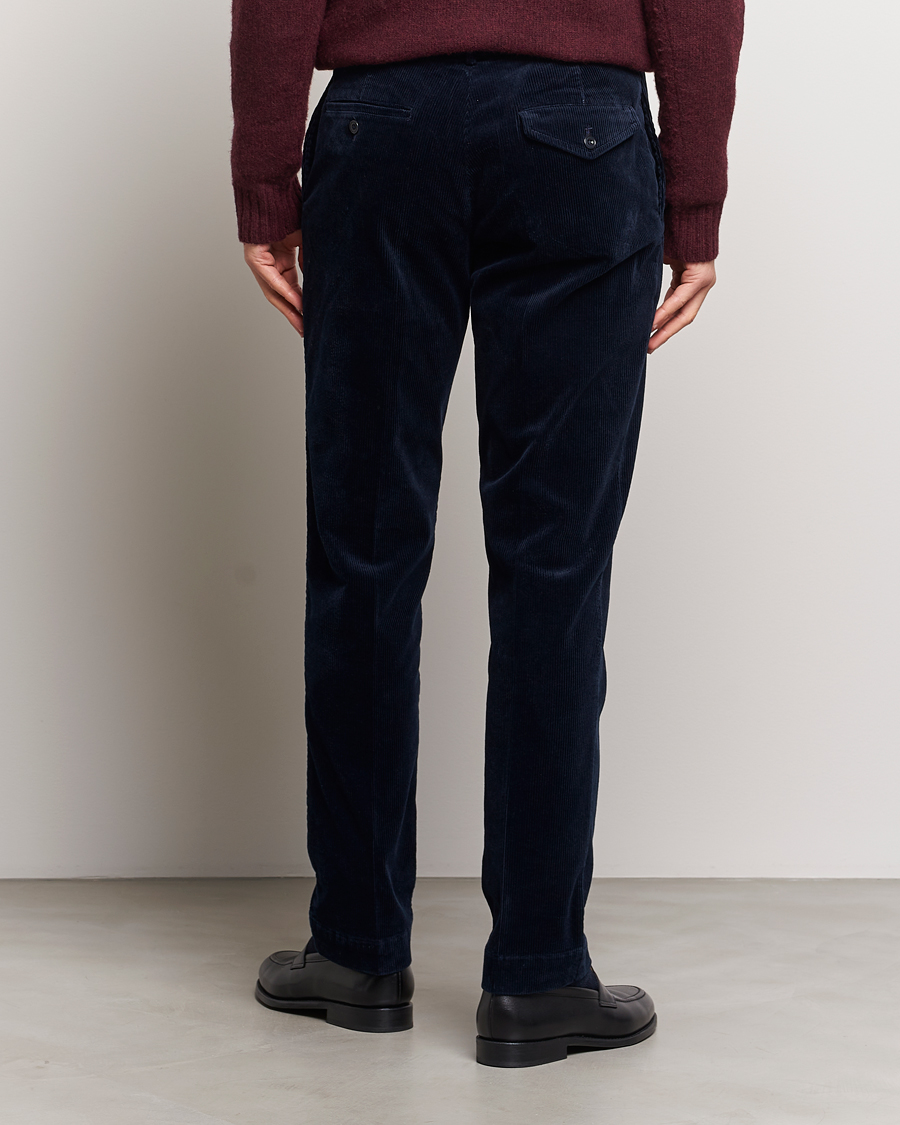 Men | Trousers | Polo Ralph Lauren | Corduroy Pleated Trousers Aviator Navy