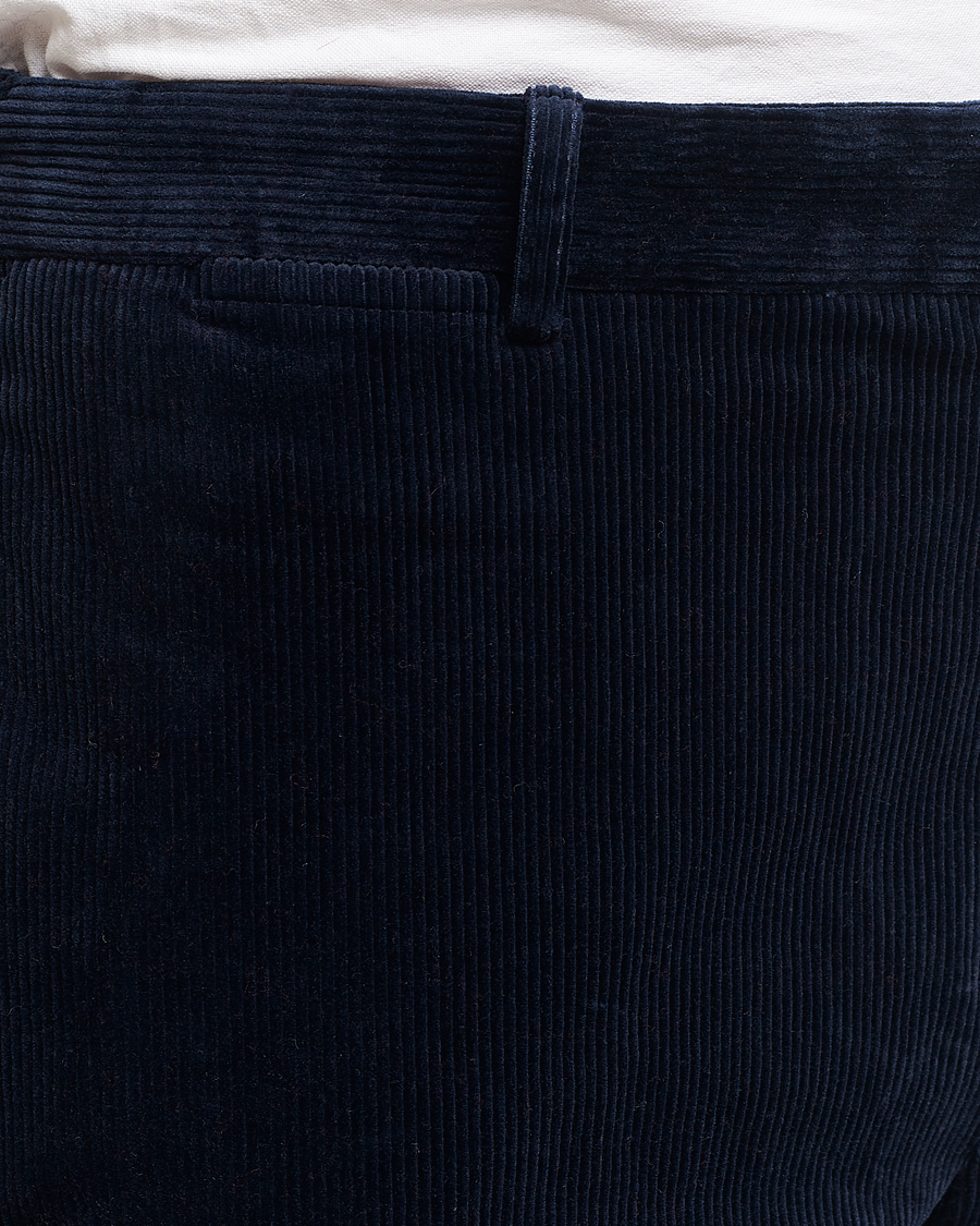 Men | Trousers | Polo Ralph Lauren | Corduroy Pleated Trousers Aviator Navy