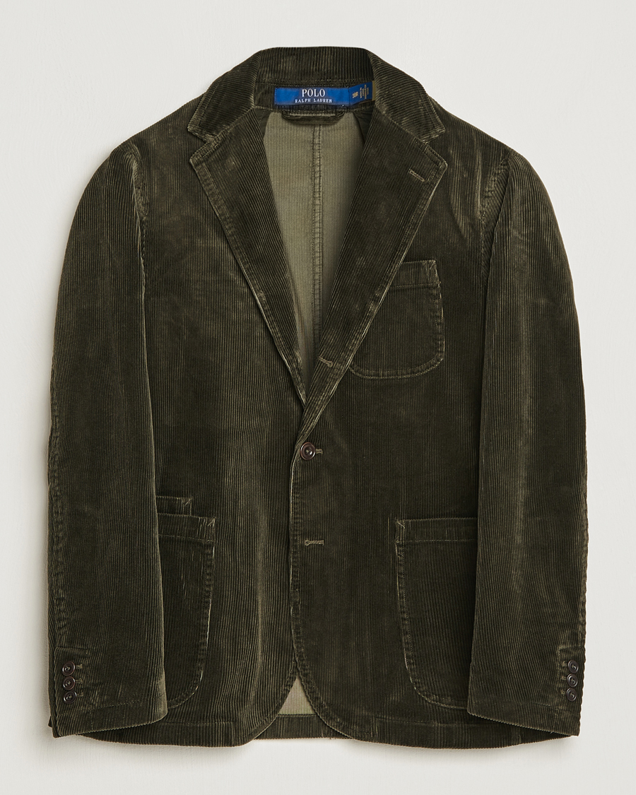 Men | Corduroy Blazers | Polo Ralph Lauren | Corduroy Stretch Blazer Oil Cloth Green