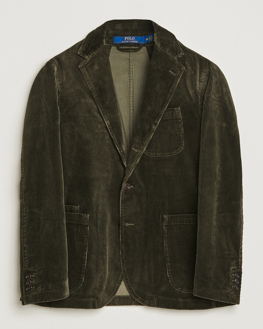 Men | Blazers | Polo Ralph Lauren | Corduroy Stretch Blazer Oil Cloth Green