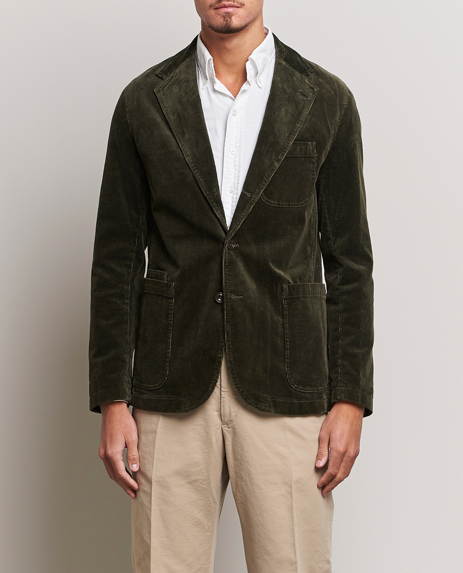 Men | Blazers | Polo Ralph Lauren | Corduroy Stretch Blazer Oil Cloth Green