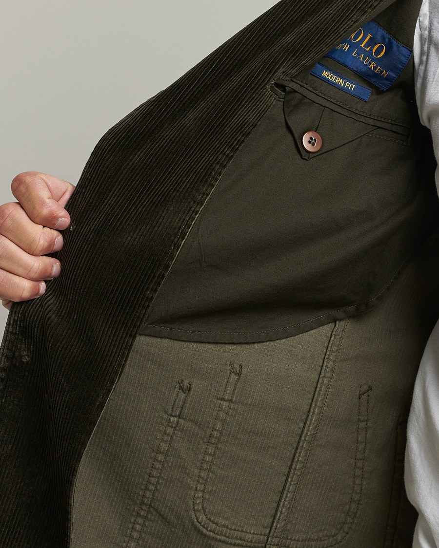 Men | Blazers | Polo Ralph Lauren | Corduroy Stretch Blazer Oil Cloth Green