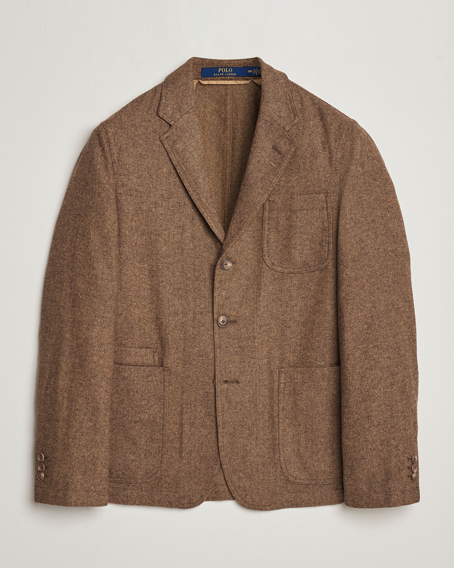 Men | Tweed Blazers | Polo Ralph Lauren | Classic Herringbone Sportcoat Brown/Tan