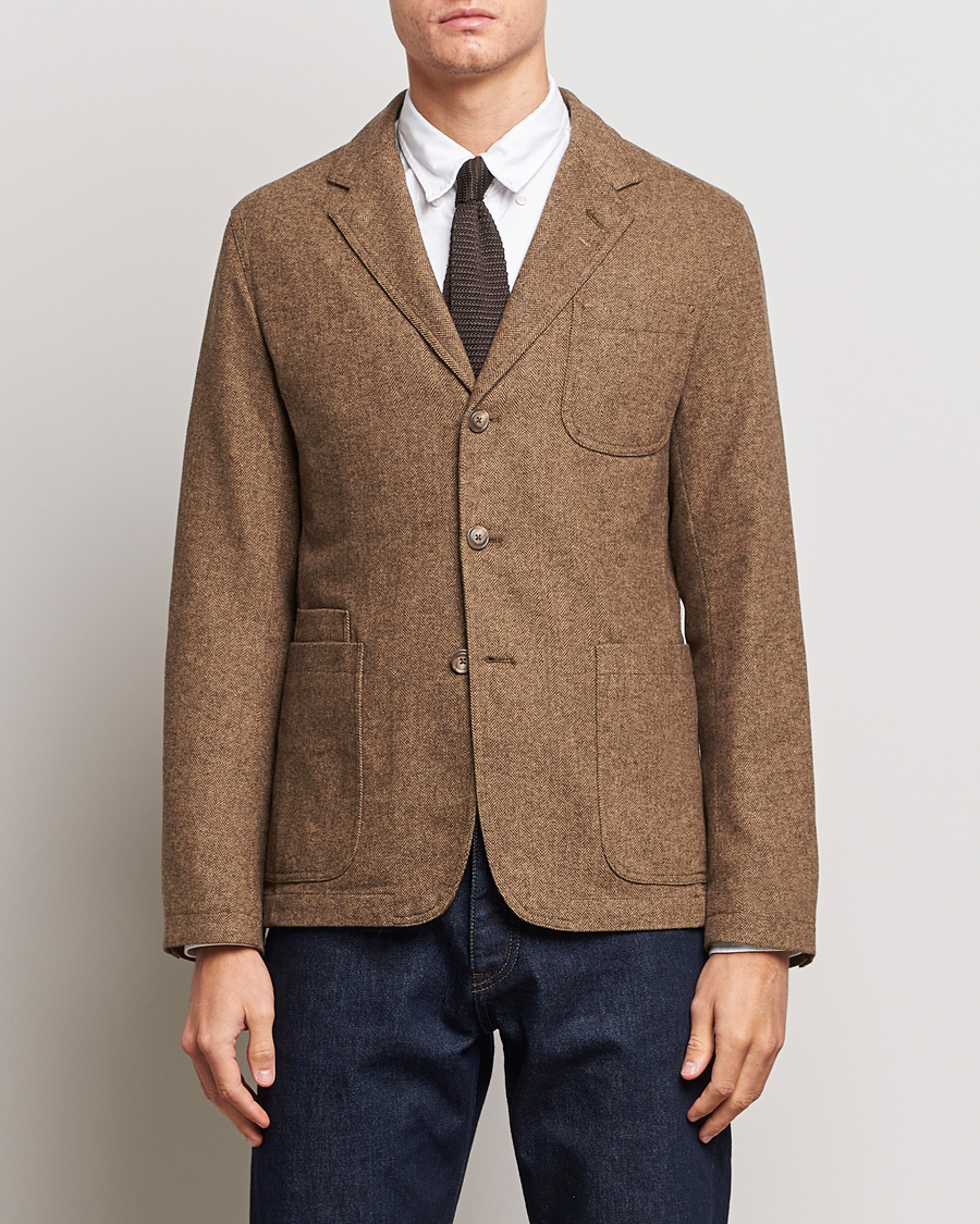 Men | Tweed Blazers | Polo Ralph Lauren | Classic Herringbone Sportcoat Brown/Tan