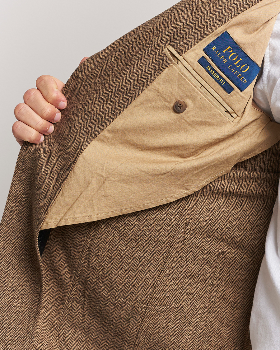 Men | Blazers | Polo Ralph Lauren | Classic Herringbone Sportcoat Brown/Tan