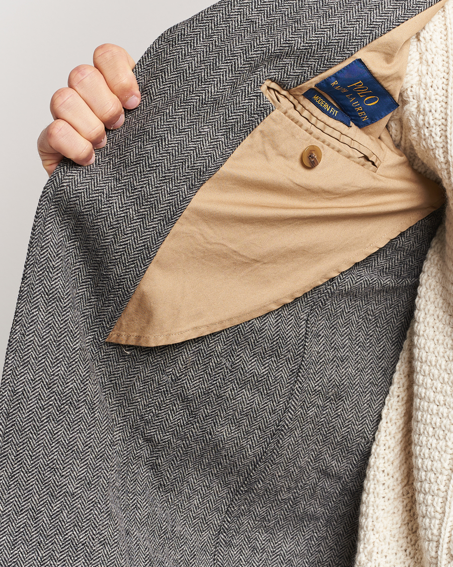 Men | Blazers | Polo Ralph Lauren | Classic Herringbone Sportcoat Black/Cream