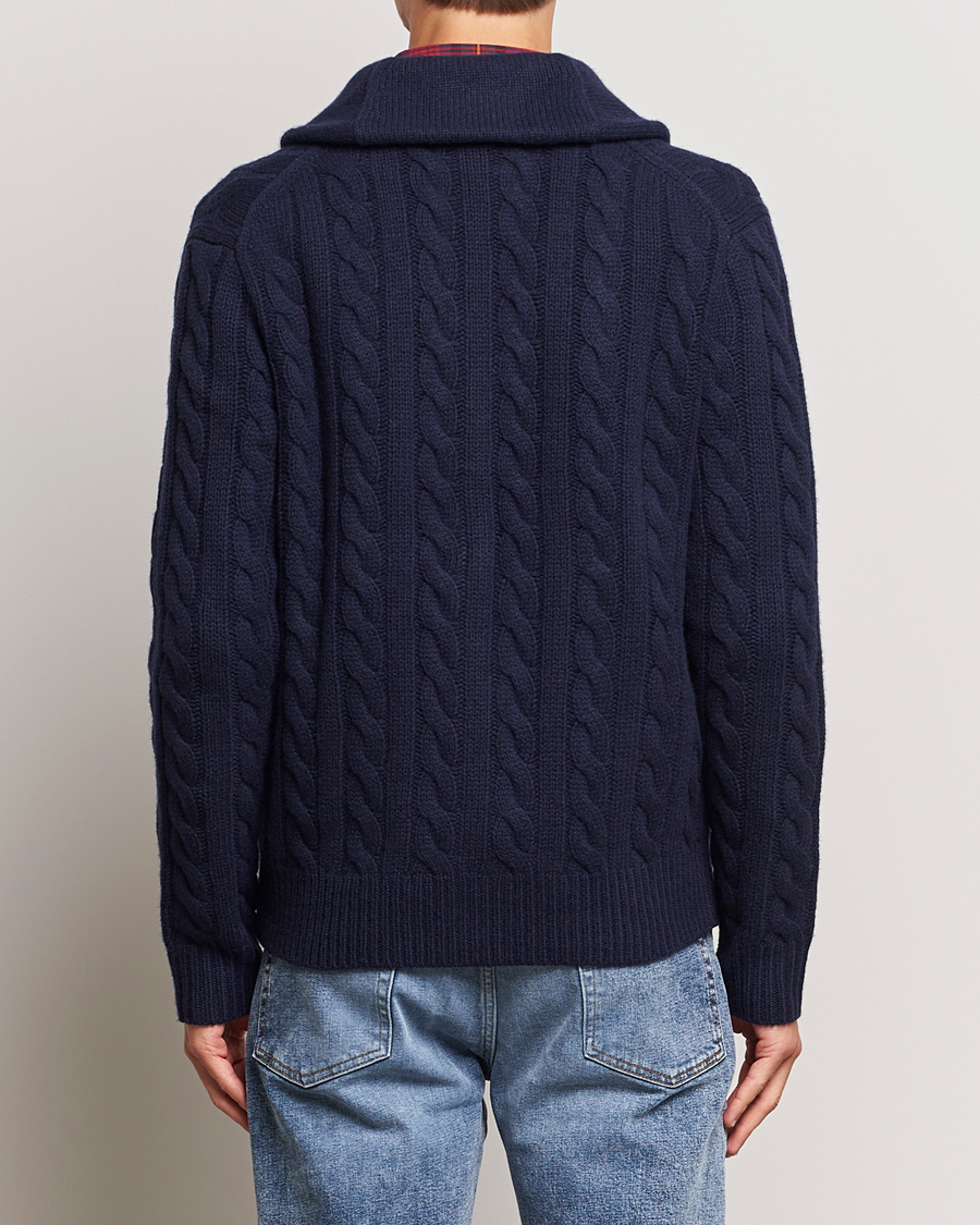 Men | Sweaters & Knitwear | Polo Ralph Lauren | Wool Cable Cardigan Hunter Navy