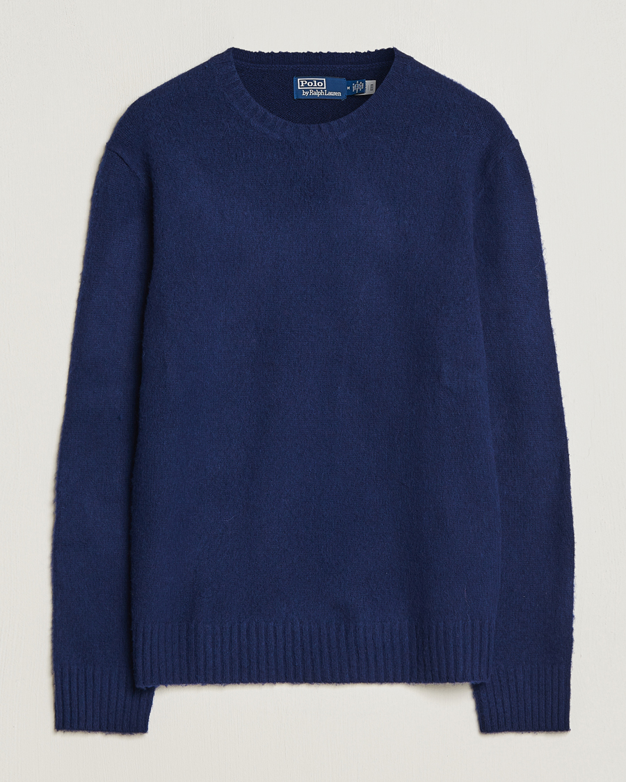 Men | Sweaters & Knitwear | Polo Ralph Lauren | Wool/Cashmere Patch Crew Neck Bright Navy