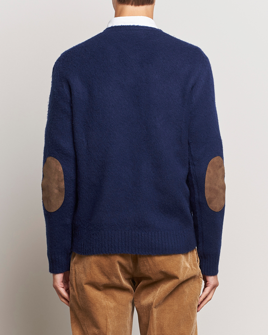 Men | Sweaters & Knitwear | Polo Ralph Lauren | Wool/Cashmere Patch Crew Neck Bright Navy