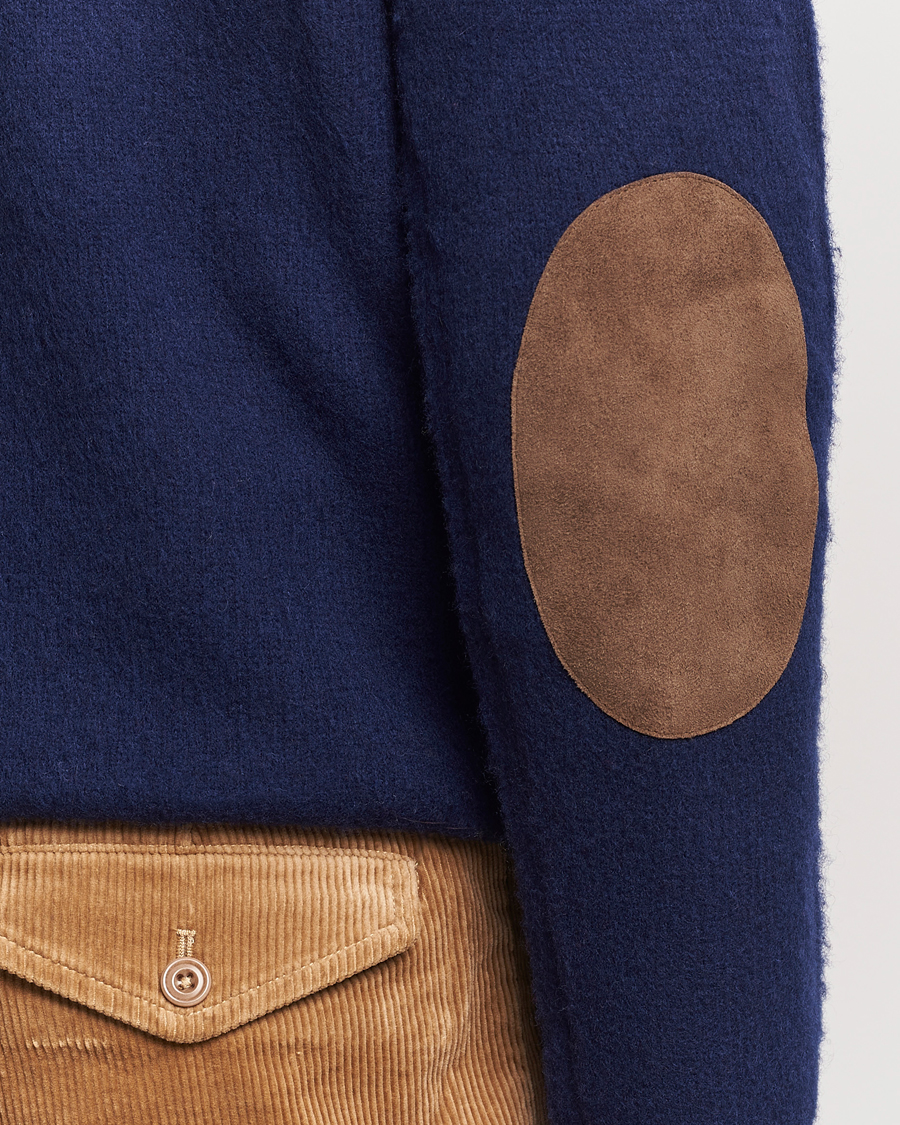 Men | Sweaters & Knitwear | Polo Ralph Lauren | Wool/Cashmere Patch Crew Neck Bright Navy