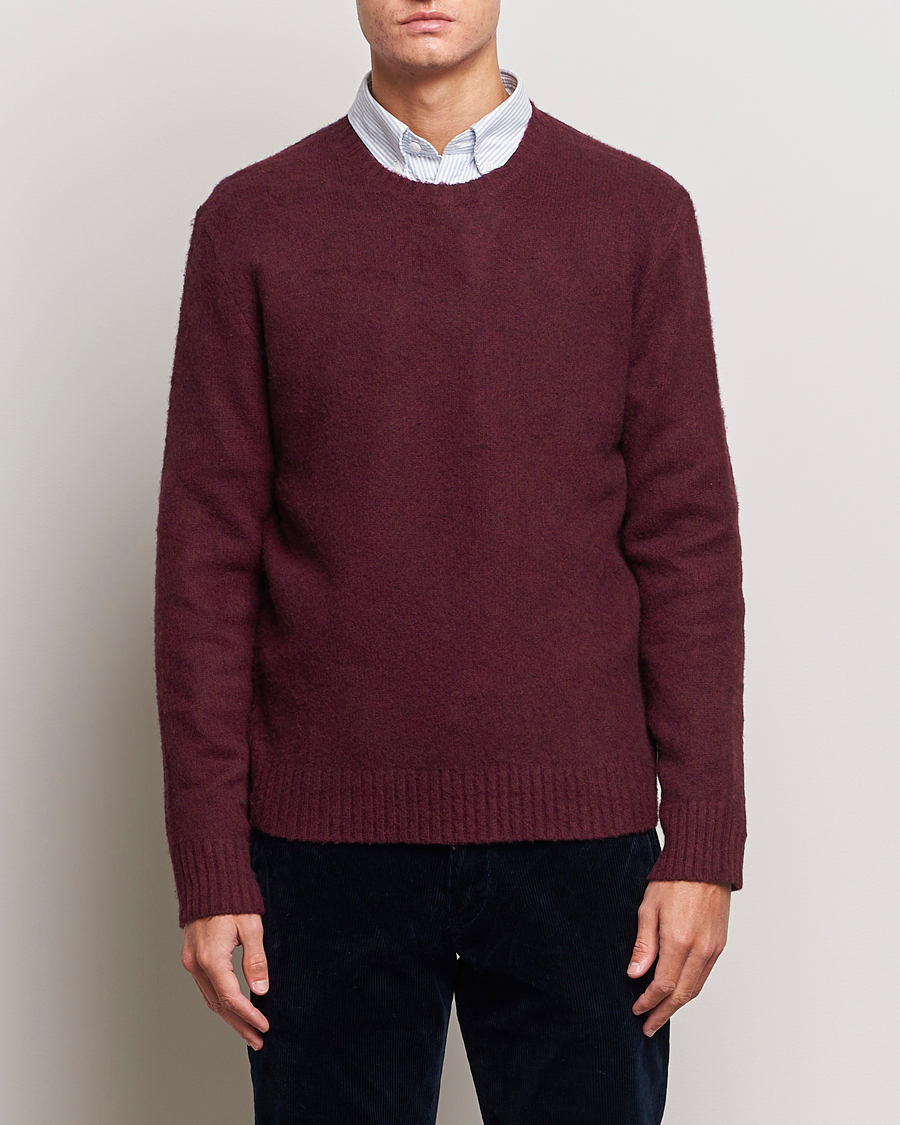 Men | Sweaters & Knitwear | Polo Ralph Lauren | Wool/Cashmere Patch Crew Neck Wine Heather
