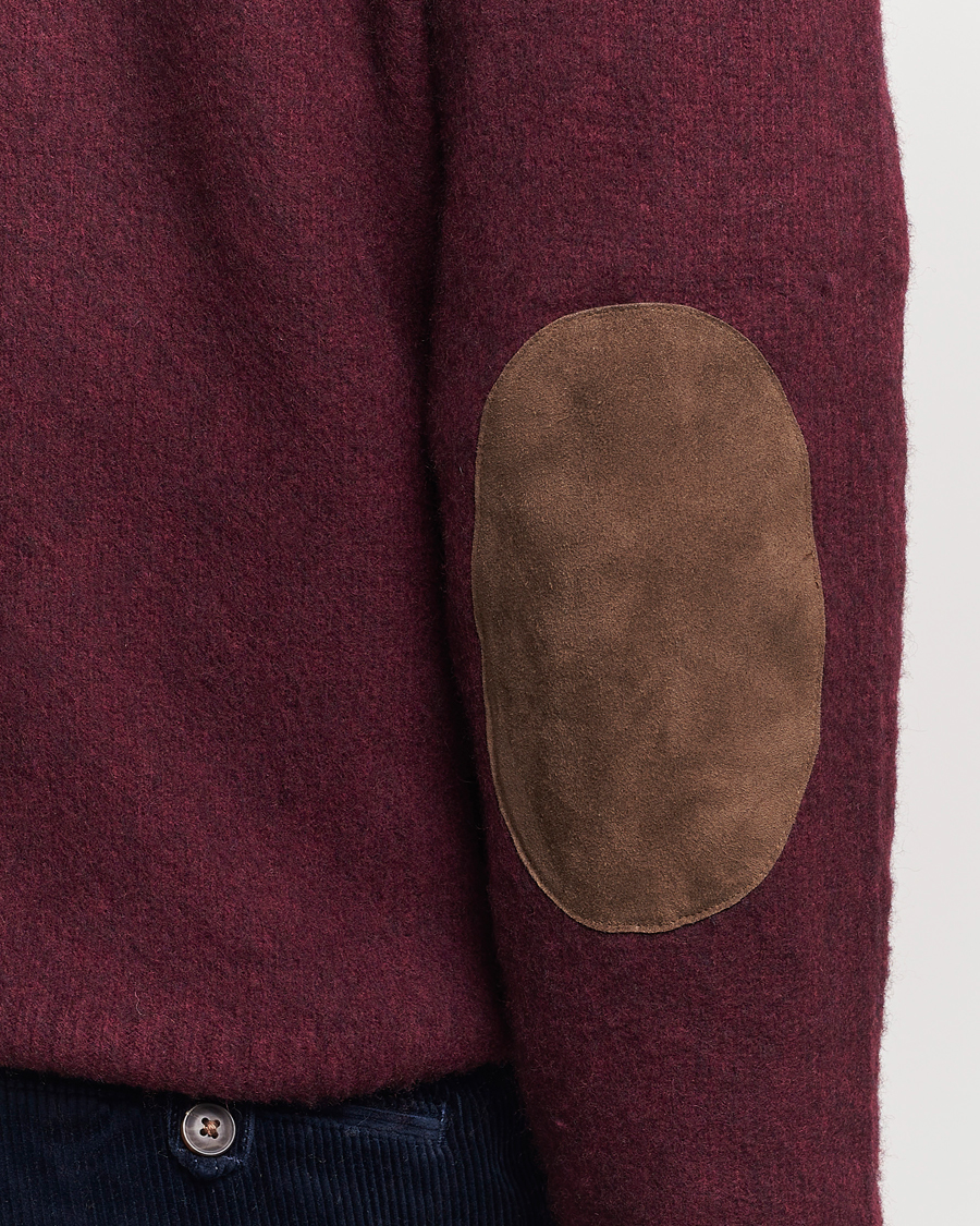 Men | Sweaters & Knitwear | Polo Ralph Lauren | Wool/Cashmere Patch Crew Neck Wine Heather
