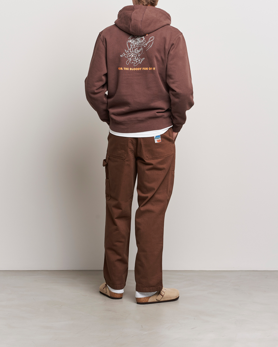 Men | Sweaters & Knitwear | Palmes | Bloody Hooded Sweatshirt Brown