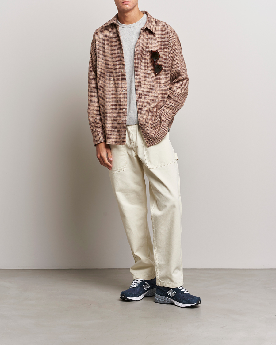 Men | Shirts | Palmes | Cyrus Houndstooth Cotton Shirt Brown