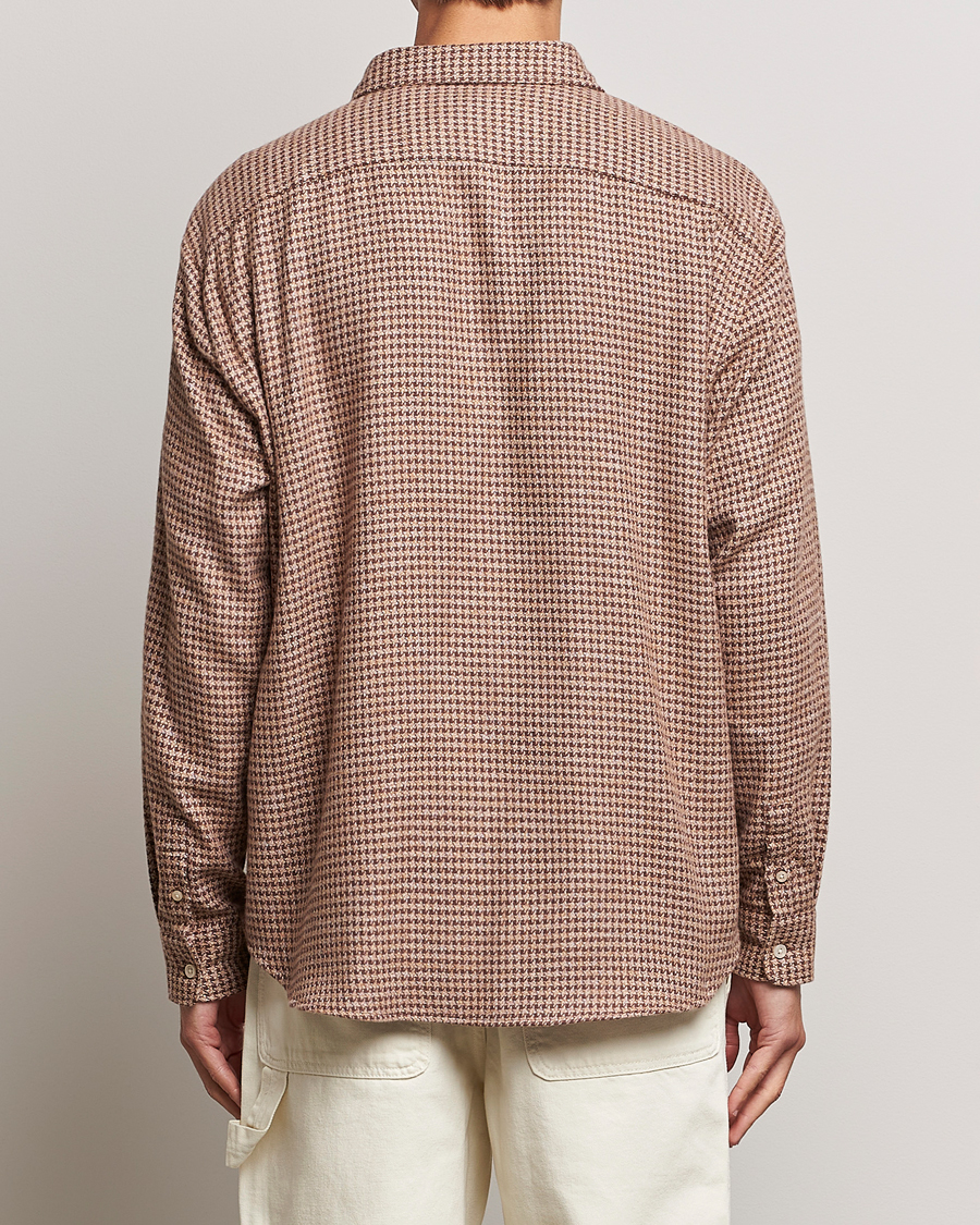 Men | Shirts | Palmes | Cyrus Houndstooth Cotton Shirt Brown