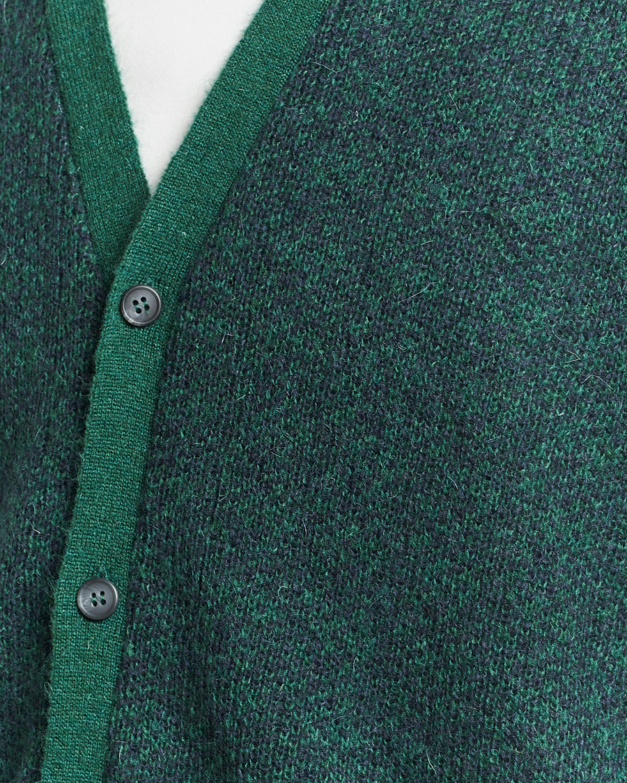 Men | Sweaters & Knitwear | Palmes | Jacquard Knit Cardigan Dark Green