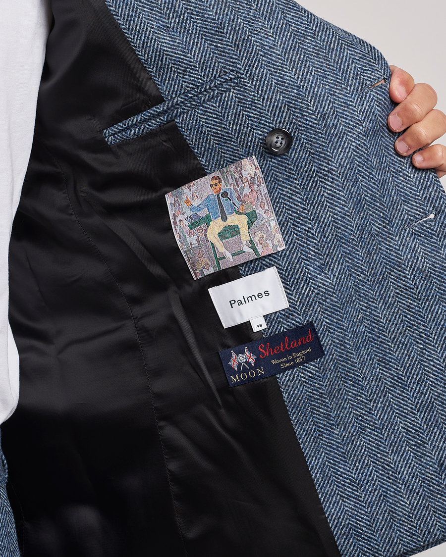 Men | Blazers | Palmes | Double Blaze Tweed Sport Coat Navy Herringbone
