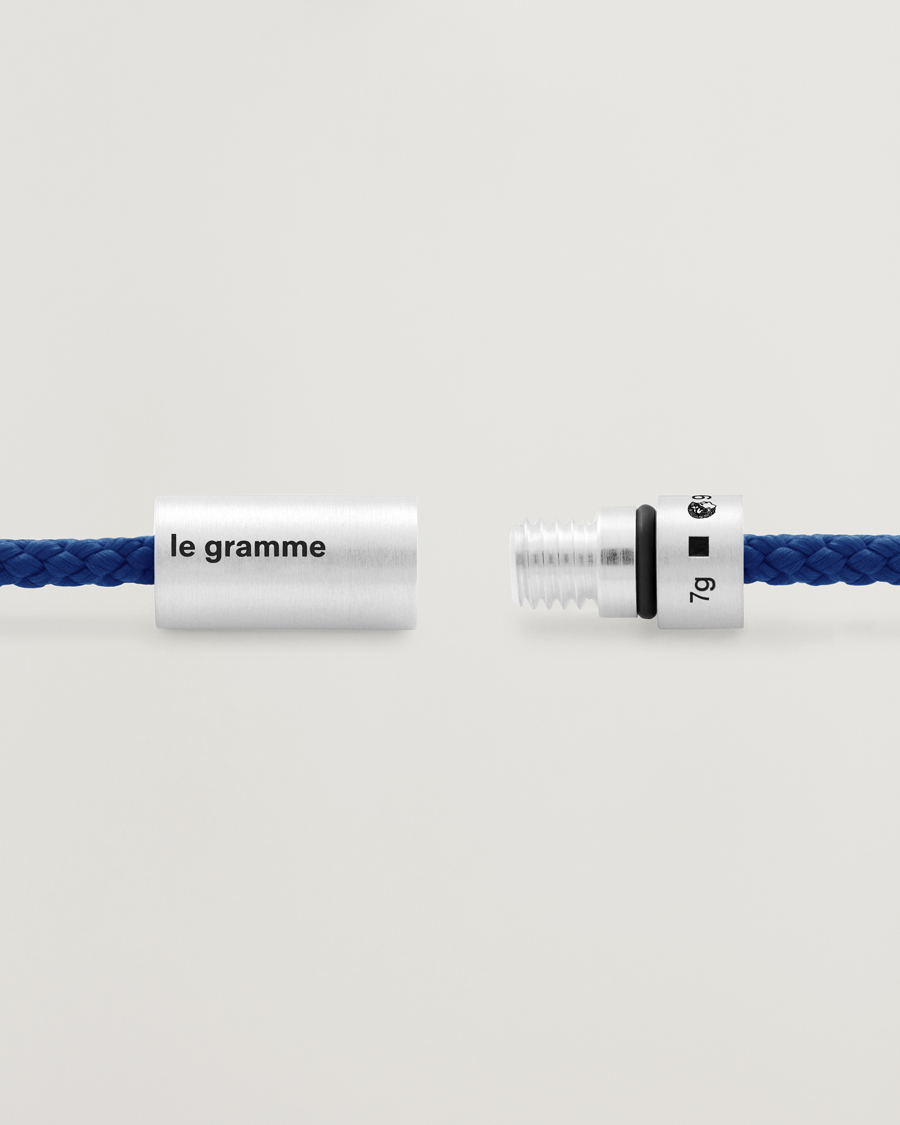 Men | Jewellery | LE GRAMME | Nato Cable Bracelet Blue/Sterling Silver 7g