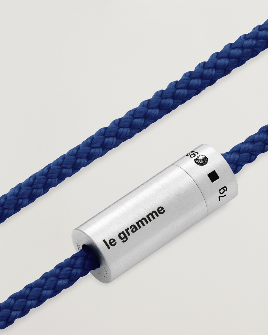 Men | Jewellery | LE GRAMME | Nato Cable Bracelet Blue/Sterling Silver 7g
