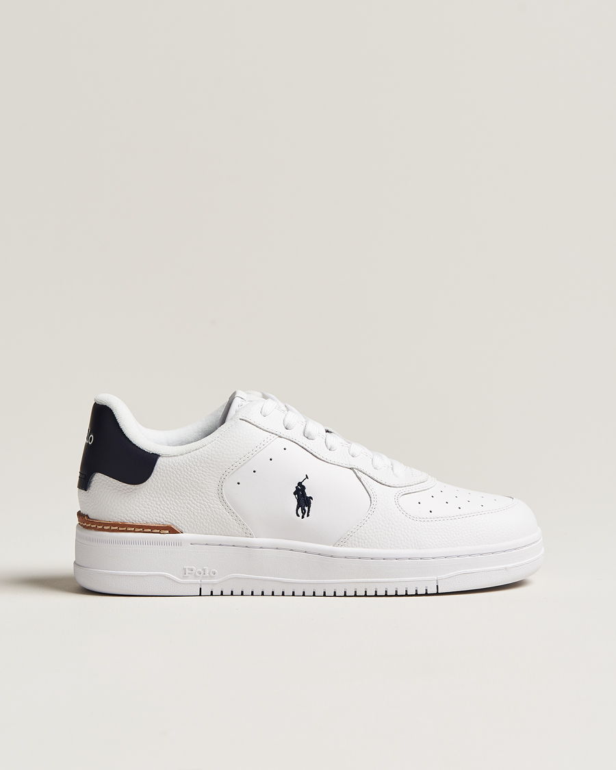 Polo Ralph Lauren Masters Court Leather Sneaker White/Navy at CareOfCarl.co