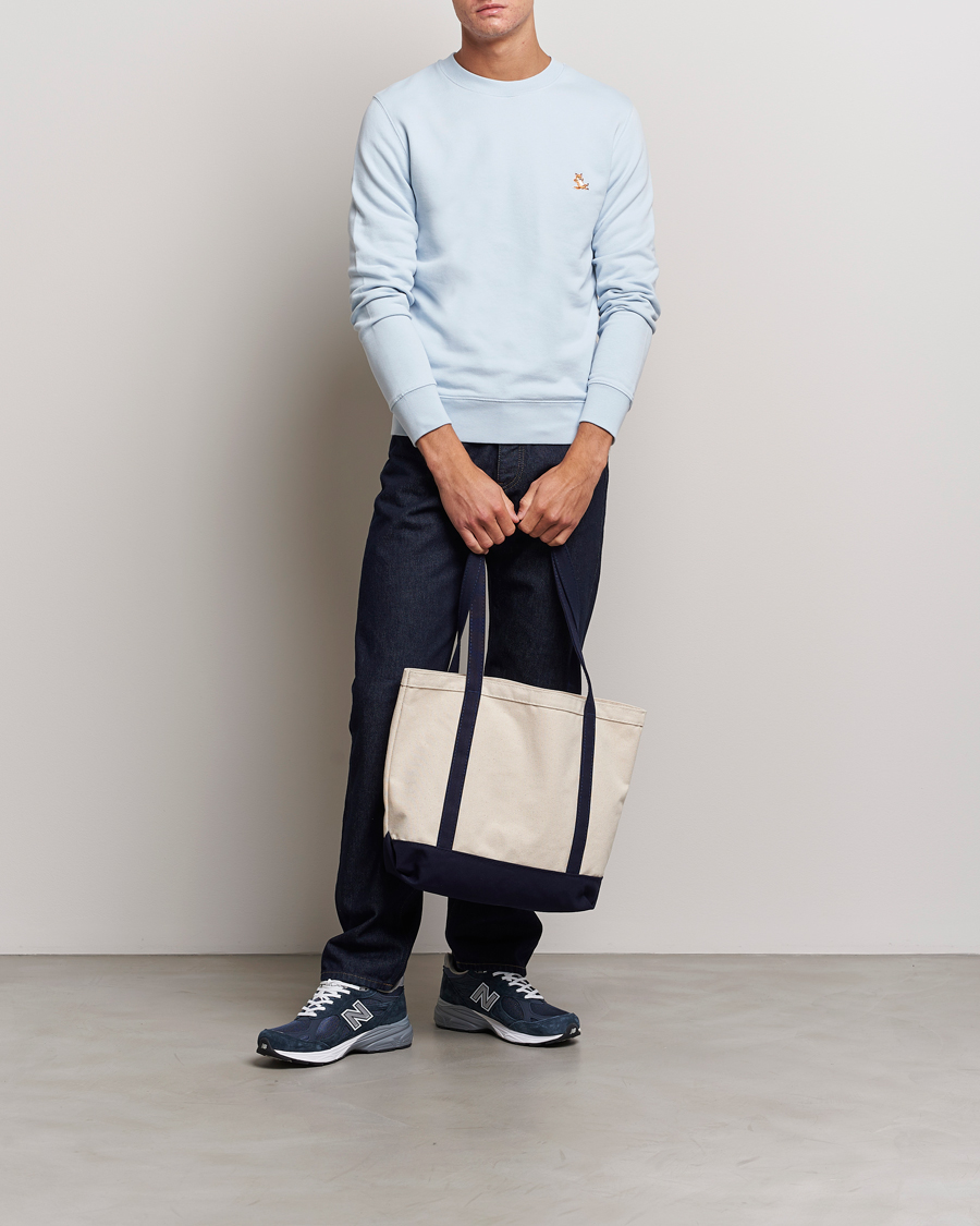 Men | Sweaters & Knitwear | Maison Kitsuné | Chillax Crew Neck Sweatshirt Sky Blue
