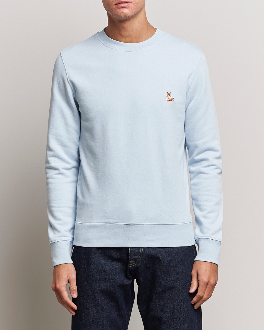 Men | Sweaters & Knitwear | Maison Kitsuné | Chillax Crew Neck Sweatshirt Sky Blue