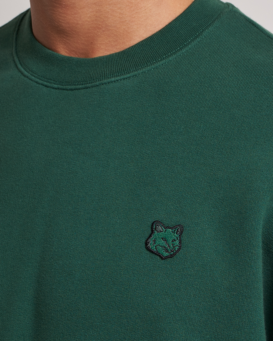 Men | Sweaters & Knitwear | Maison Kitsuné | Tonal Fox Head Sweatshirt Bottle Green