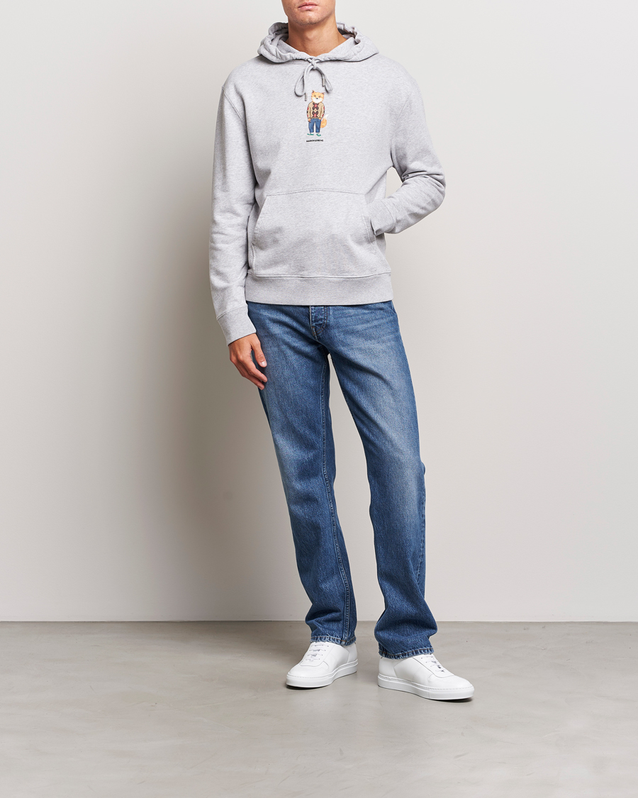 Men | Sweaters & Knitwear | Maison Kitsuné | Dressed Fox Hoodie Light Grey Melange