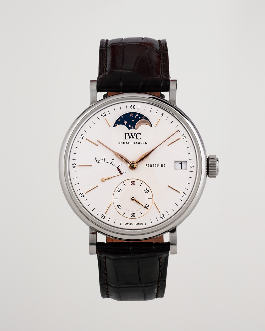 Men | IWC Pre-Owned Portofino Moon Phase IW516401 Steel White | IWC Pre-Owned | Portofino Moon Phase IW516401 Steel White