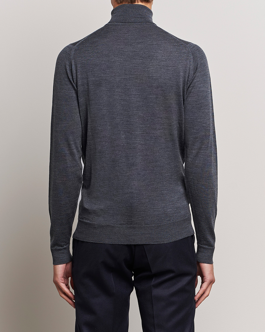 Men | Sweaters & Knitwear | John Smedley | Cherwell Extra Fine Merino Rollneck Charcoal