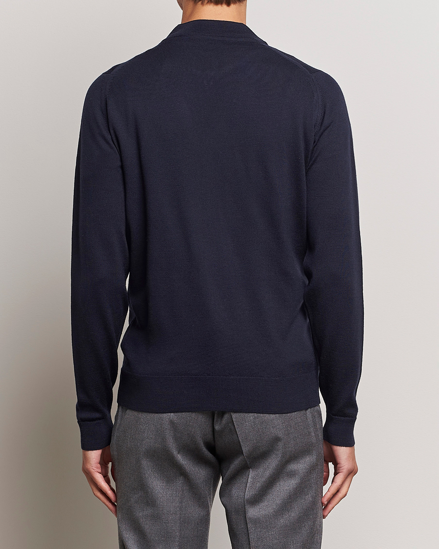 Men | Sweaters & Knitwear | John Smedley | Maclean Extra Fine Merin Full Zip Midnight