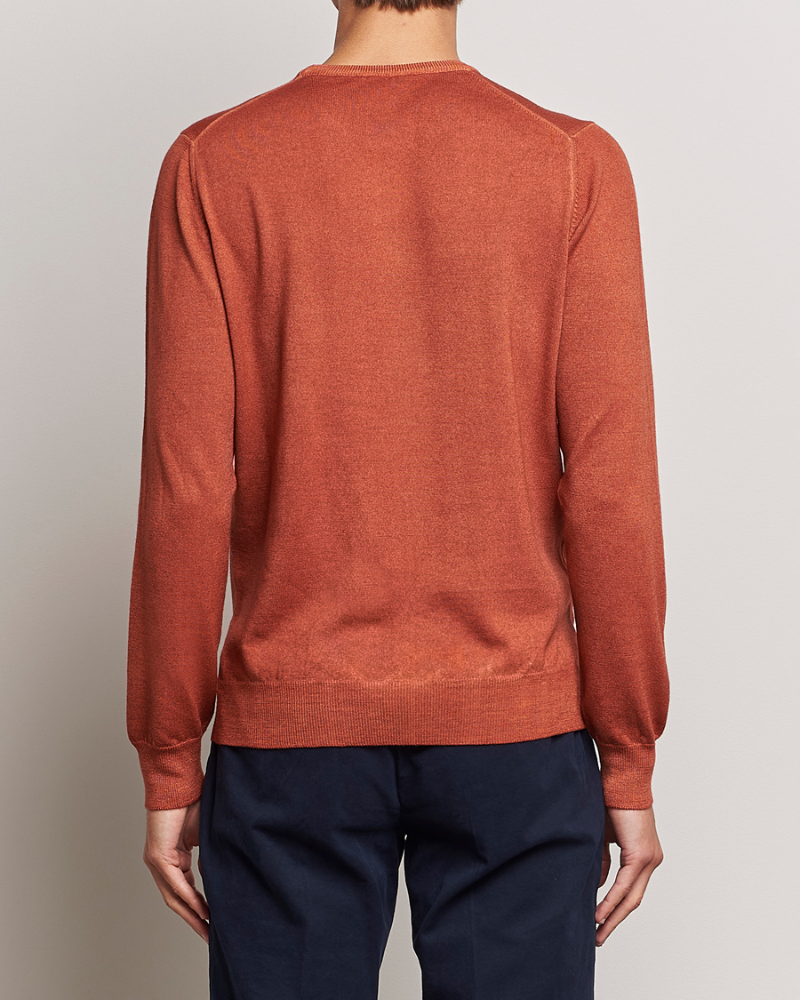 Men | Sweaters & Knitwear | Gran Sasso | Vintage Merino Fashion Fit Crew Neck Pullover Rust