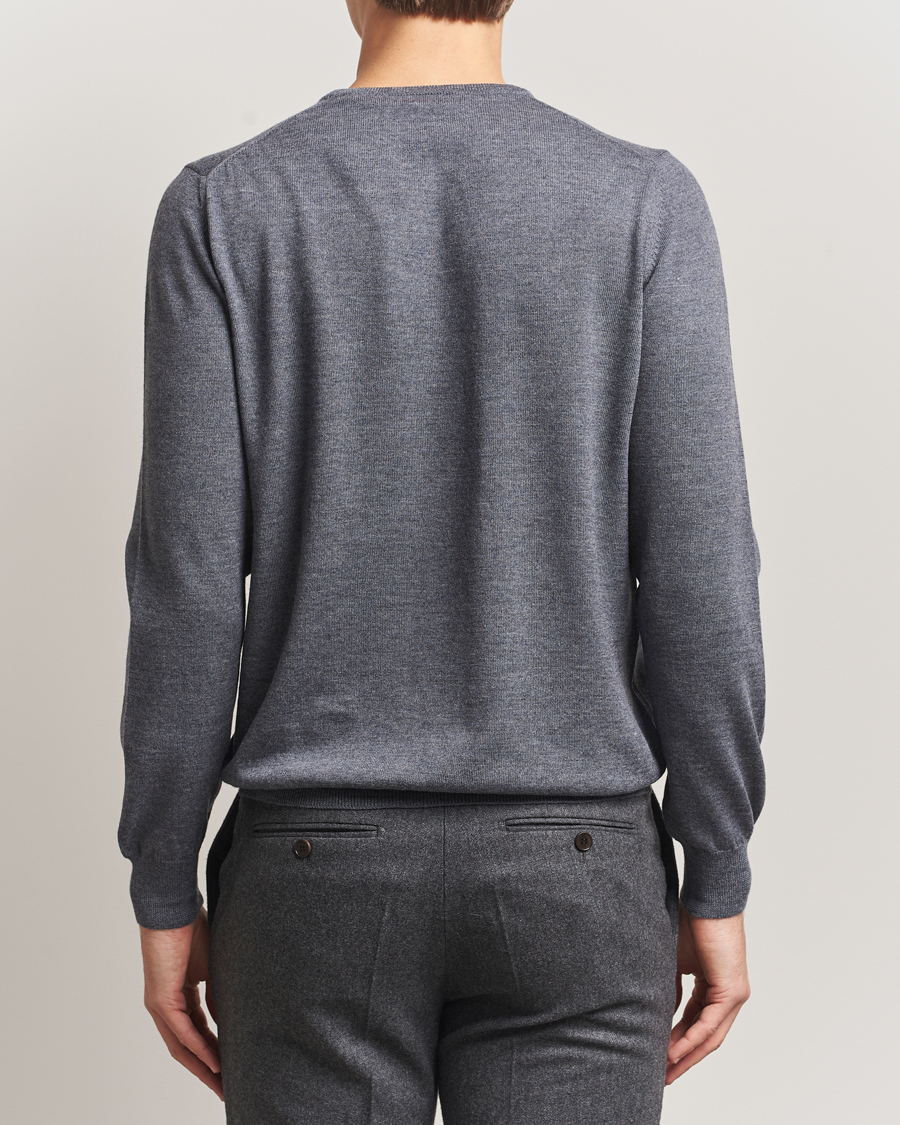 Men | Sweaters & Knitwear | Gran Sasso | Merino Fashion Fit Crew Neck Pullover Grey Melange