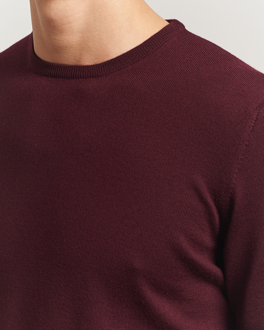 Gran Sasso Merino Fashion Fit Crew Neck Pullover Burgundy at