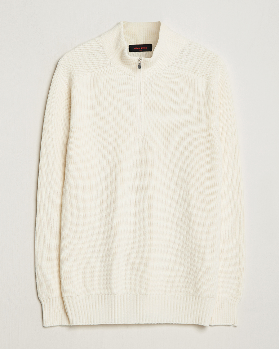 Gran Sasso Rainwool Half Zip White at CareOfCarl.com