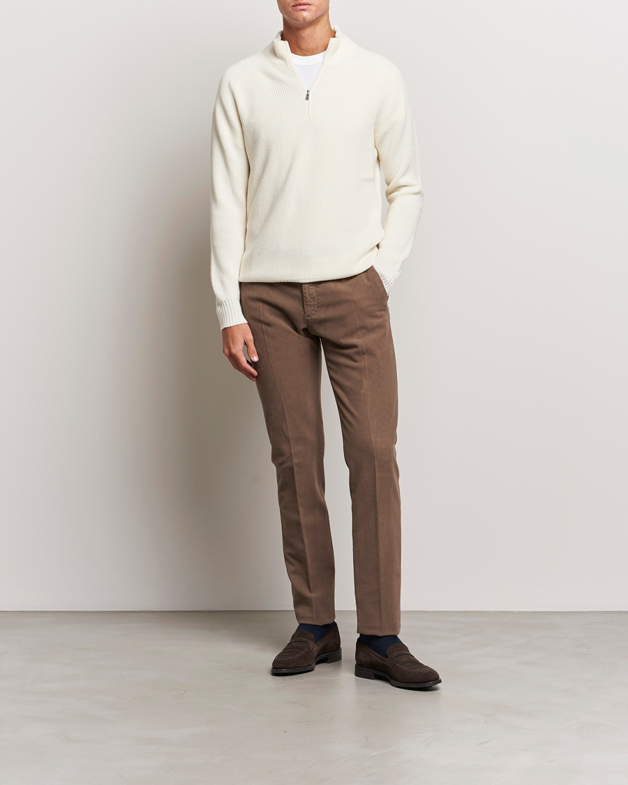 Men | Sweaters & Knitwear | Gran Sasso | Rainwool Half Zip White