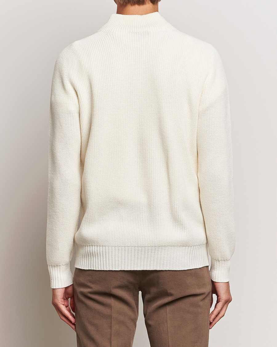 Men | Sweaters & Knitwear | Gran Sasso | Rainwool Half Zip White