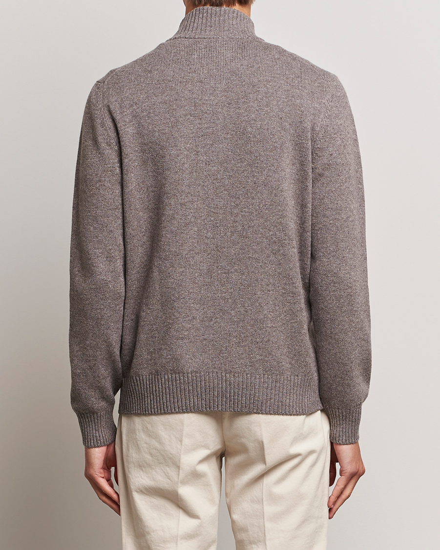 Men | Sweaters & Knitwear | Gran Sasso | Wool/Cashmere Full Zip Light Brown Melange