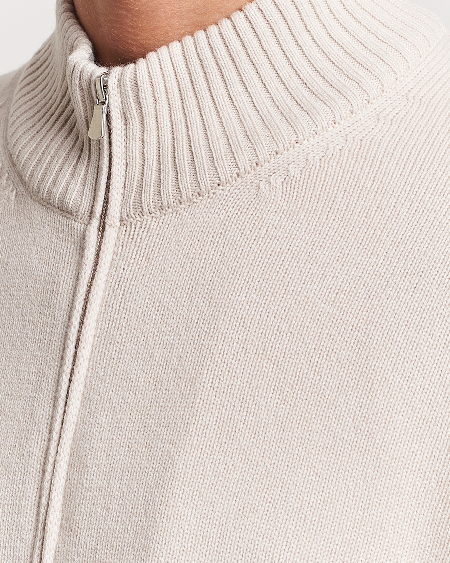 Men | Sweaters & Knitwear | Gran Sasso | Wool/Cashmere Full Zip Creme
