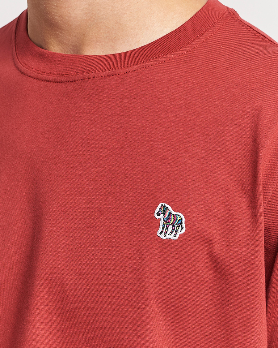 PS Paul Smith Organic Cotton Zebra T-Shirt Dark Red at