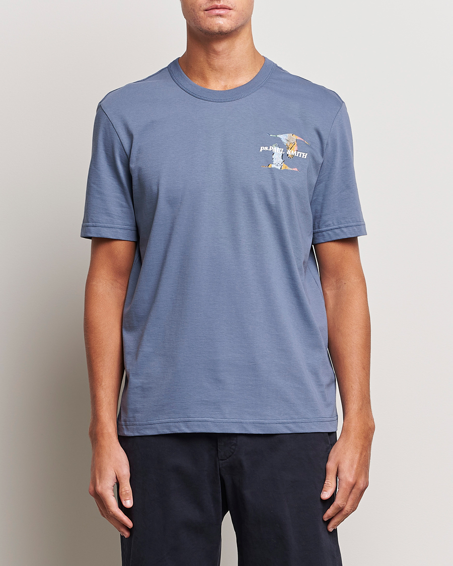 Men | PS Paul Smith | PS Paul Smith | Flying Bird Crew Neck T-Shirt Washed Blue