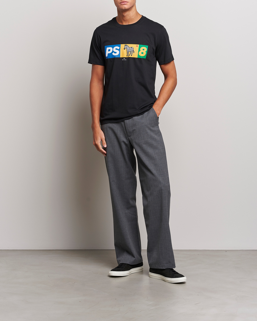 Men | T-Shirts | PS Paul Smith | PS8 Zebra Crew Neck T-Shirt Black