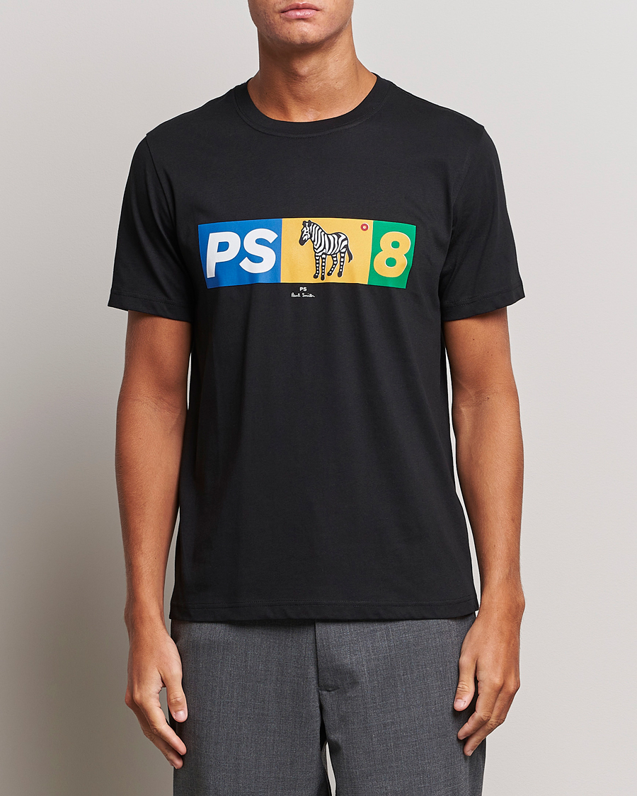 Men | PS Paul Smith | PS Paul Smith | PS8 Zebra Crew Neck T-Shirt Black