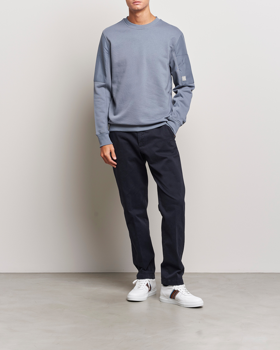 Men | Sweaters & Knitwear | PS Paul Smith | Organic Cotton Sweatshirt Washed Blue